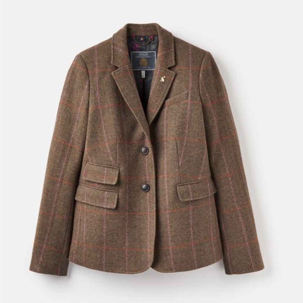 Joules Grey Blazer TWEED Wool BWT Size 6